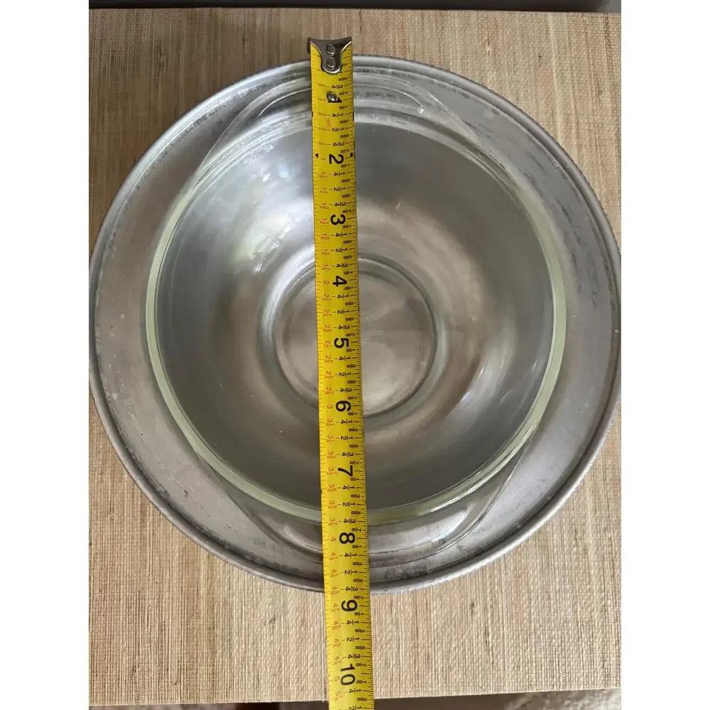 Vintage Aluminum Serving Dish with Pyrex, MCM Tureen Lid